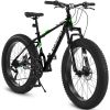 S26109 26 Inch Fat Tire Bike Adult/Youth Full Shimano 21 Speed Mountain Bike, Dual Disc Brake, High-Carbon Steel Frame, Front Suspension