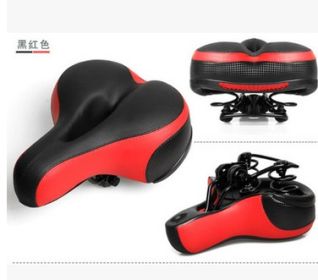 Thickened Wide Bum Shock Absorb Bike Saddle With High Reflective Stripe