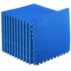 Exercise Puzzle Mat (Option: 1/2 in  Blue  144 Sq Ft   36 Tiles)