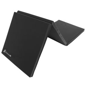Tri (Option: Fold Folding Exercise Mat 6ft x 2ft  Black)