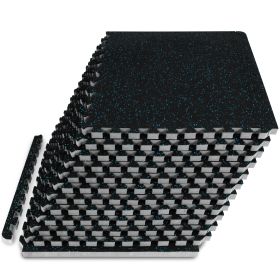 Rubber Top Exercise Puzzle Mat (Option: 3/4 in  Blue  48 Sq Ft   12 Tiles)