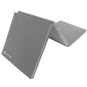 Tri (Option: Fold Folding Exercise Mat 6ft x 2ft  Grey)