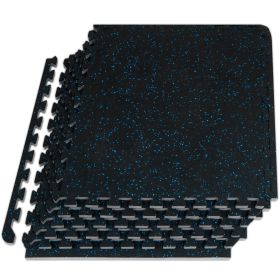 Rubber Top Exercise Puzzle Mat (Option: 1/2 in  Blue  24 Sq Ft   6 Tiles)