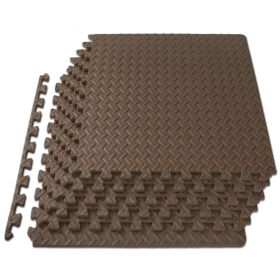 Exercise Puzzle Mat (Option: 1/2 in  Brown  24 Sq Ft   6 Tiles)