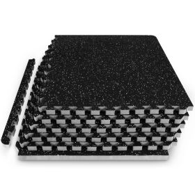 Rubber Top Exercise Puzzle Mat (Option: 3/4 in  Grey  24 Sq Ft   6 Tiles)