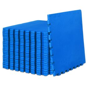 Exercise Puzzle Mat (Option: 3/4 in  Blue  96 Sq Ft   24 Tiles)