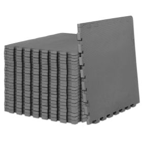 Exercise Puzzle Mat (Option: 3/4 in  Grey  96 Sq Ft   24 Tiles)