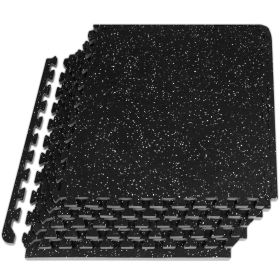 Rubber Top Exercise Puzzle Mat (Option: 1/2 in  Grey  24 Sq Ft   6 Tiles)