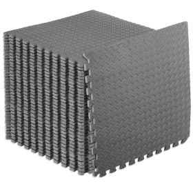 Exercise Puzzle Mat (Option: 1/2 in  Grey  144 Sq Ft   36 Tiles)