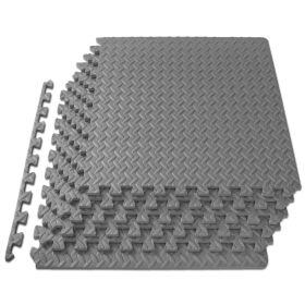 Exercise Puzzle Mat (Option: 1/2 in  Grey  24 Sq Ft   6 Tiles)